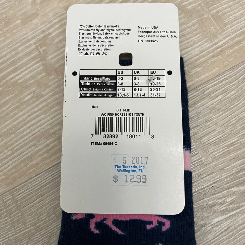 G.T. Reid Equestrian Horse Socks NWT size Youth